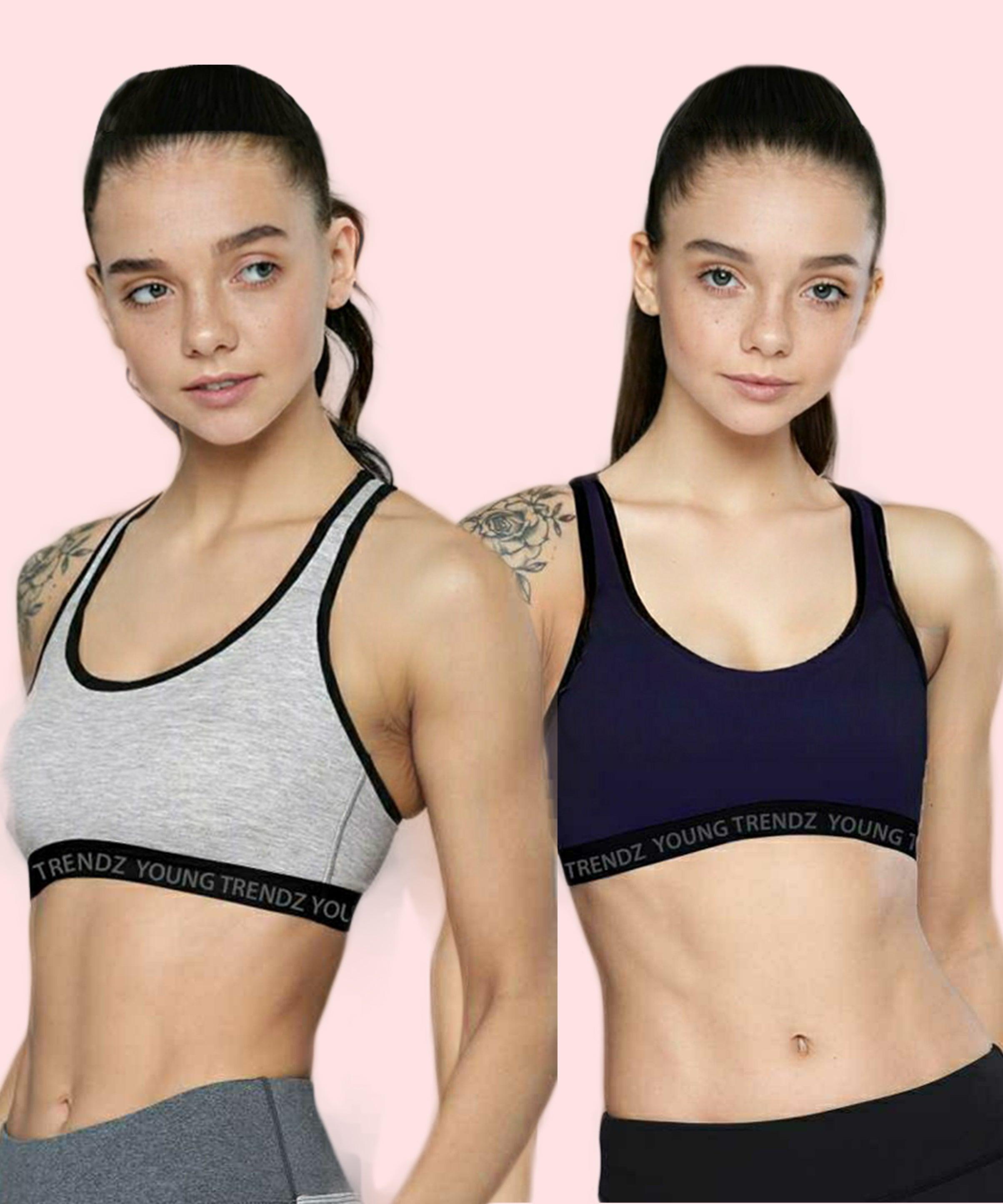 Young Trendz Girls Non Padded Combo Sports Bra(Pack of 2) - Young Trendz