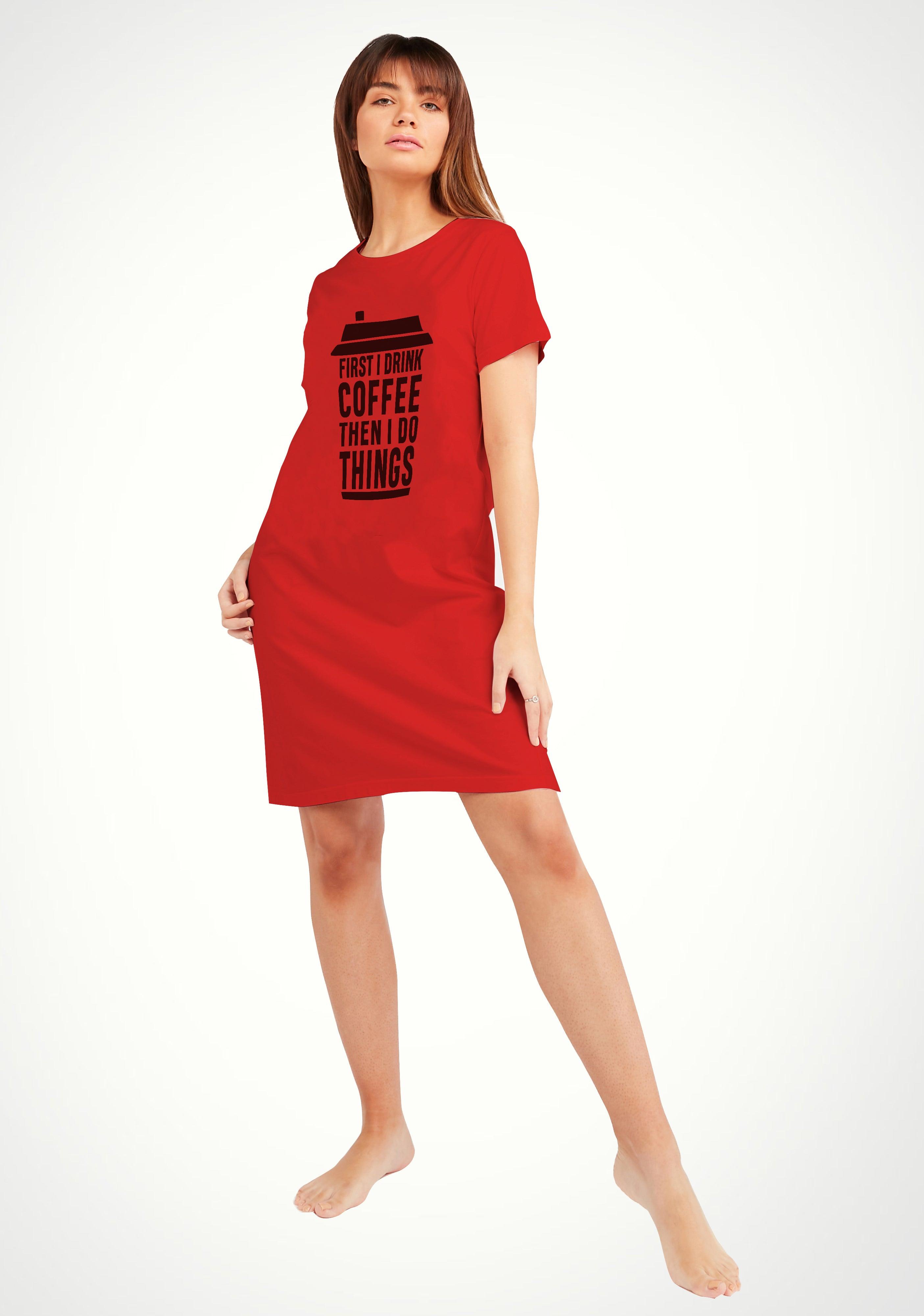 Womens Printed Half sleeve Night Dress - Young Trendz
