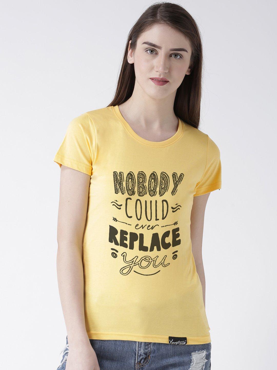 Nobody Printed Yellow Color Couple Tshirts - Young Trendz