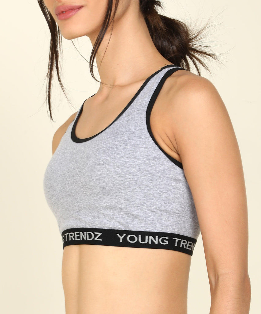 Young Trendz Womens Active Co-Ord Set (Grey_Black) - Young Trendz