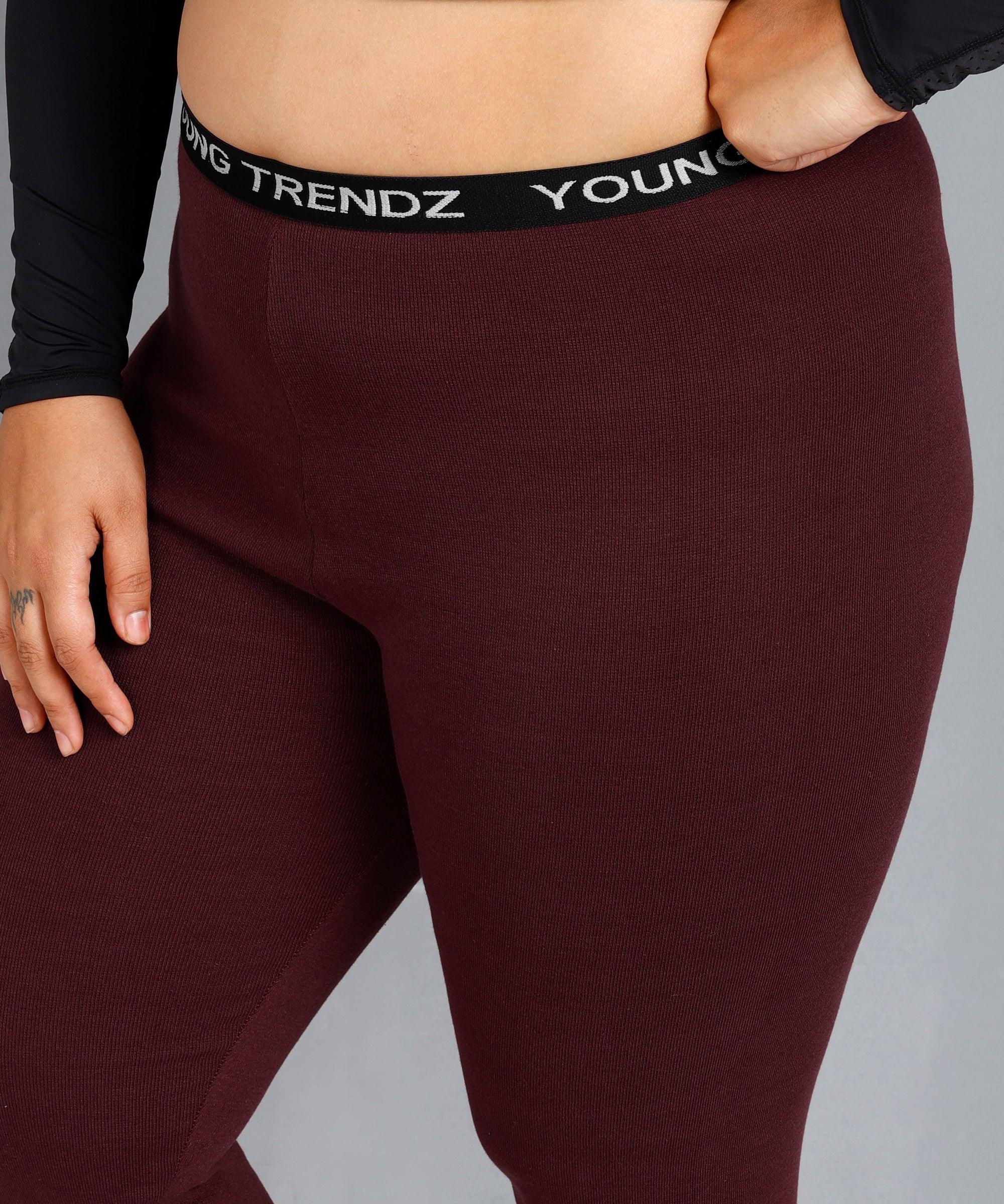 WomenSolid Tights Plus Size (Maroon) – Young Trendz