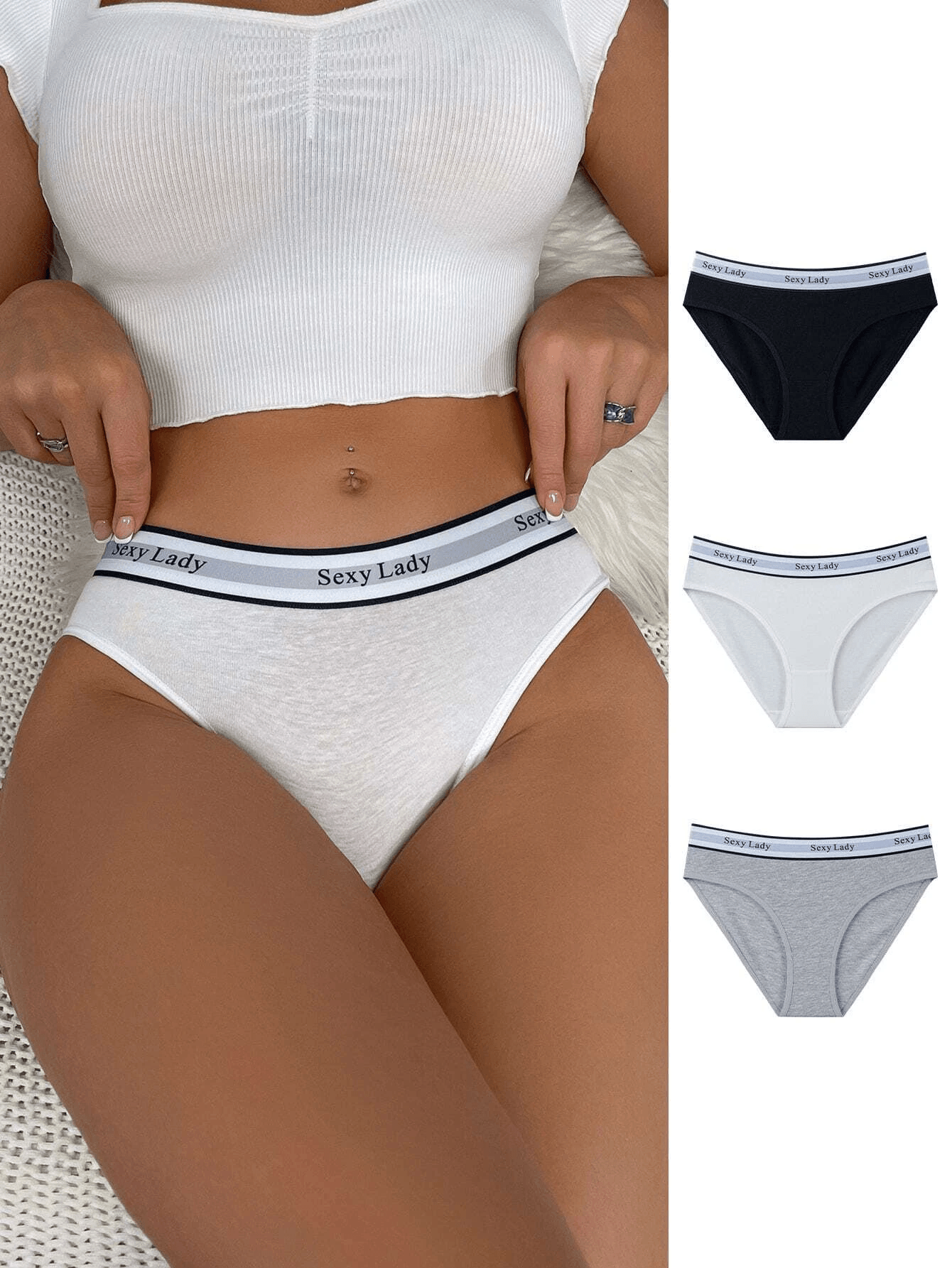 Premium Imported Underwear - Women Pack Of 3 Briefs - Young Trendz