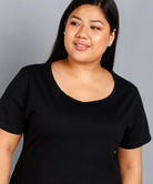 Womens Solid Plus Size Night Dress (Black) - Young Trendz