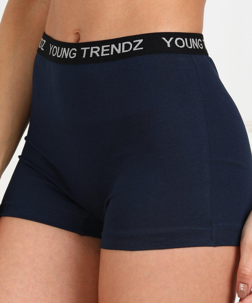 Womens YT Elastic Combo Boyshorts - Young Trendz