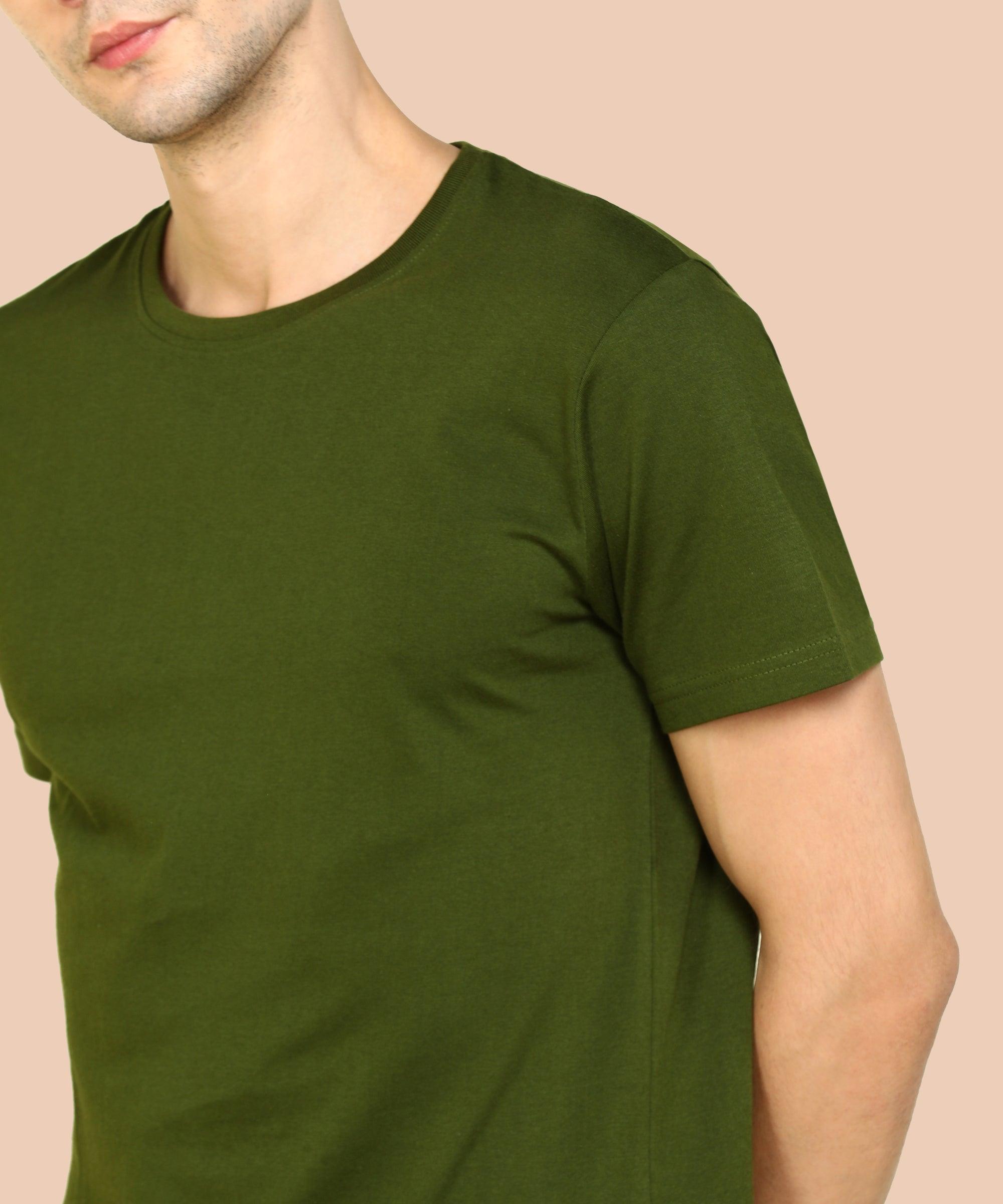 Men Half sleeve Solid Tshirt - Young Trendz