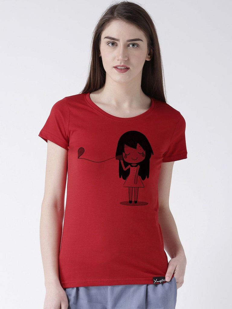 Phone Printed Grey(Men) Red(Women) Color Printed Couple Tshirts - Young Trendz