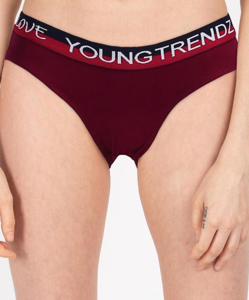 Girls Multicolours Hipster Maroon colour Panty - Young Trendz