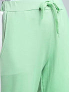 Women Striped Light Green Track Pants - Young Trendz