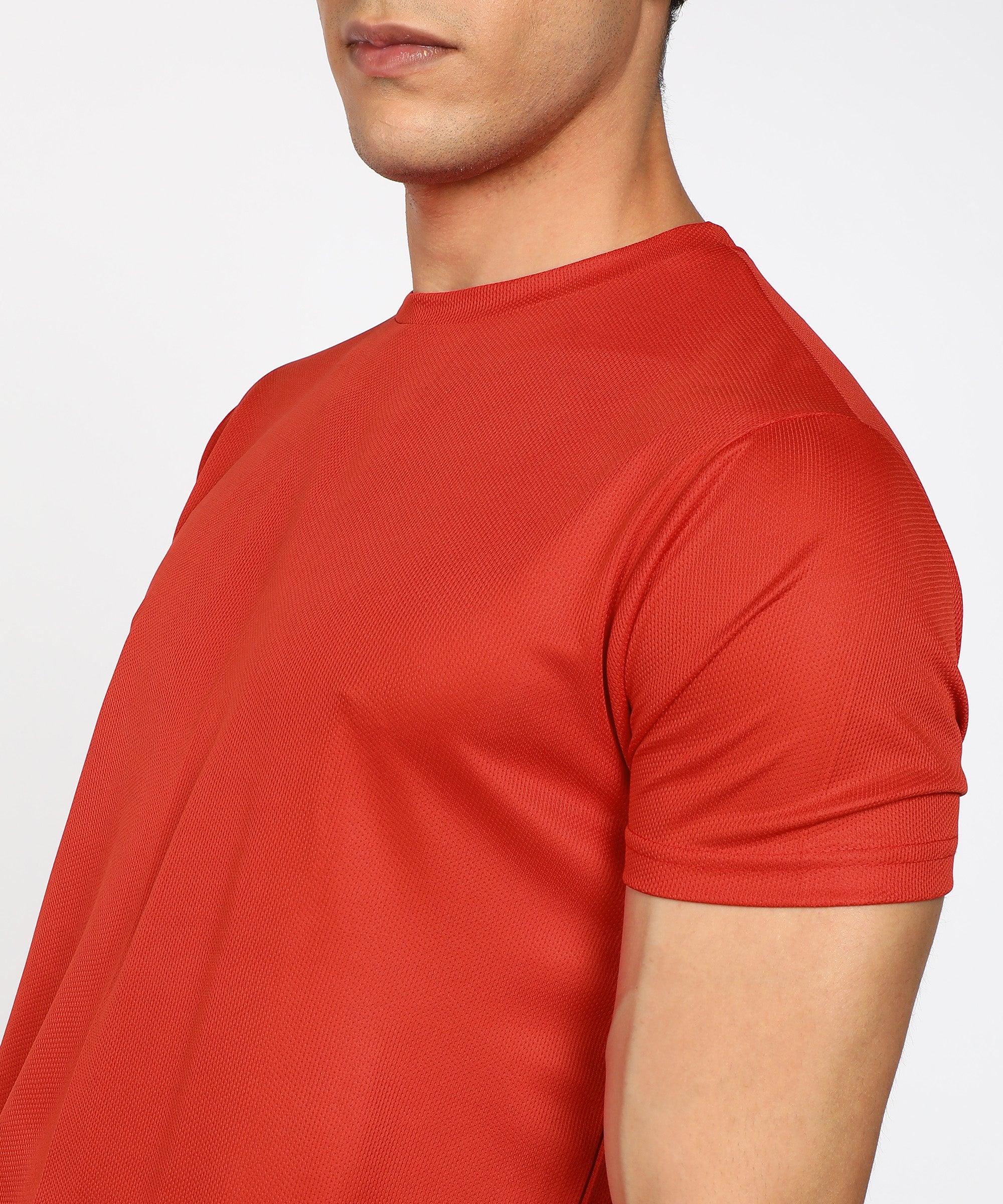 Mens Dry-Fit Sports T.shirt (Red) - Young Trendz