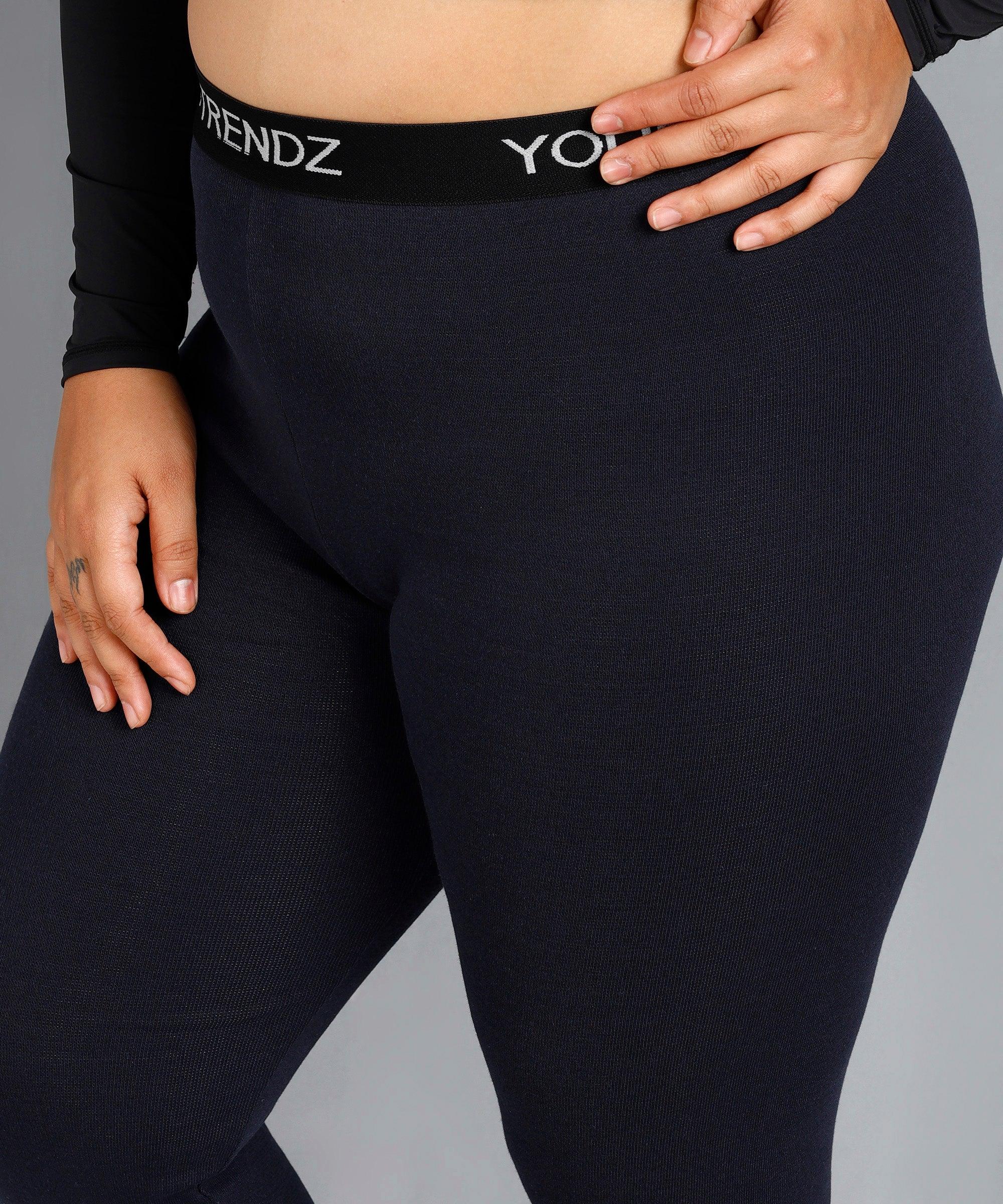 Women Solid Tights Plus Size (Navy) - Young Trendz