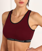 Young Trendz Womens Active Co-Ord Set (Maroon_Black) - Young Trendz