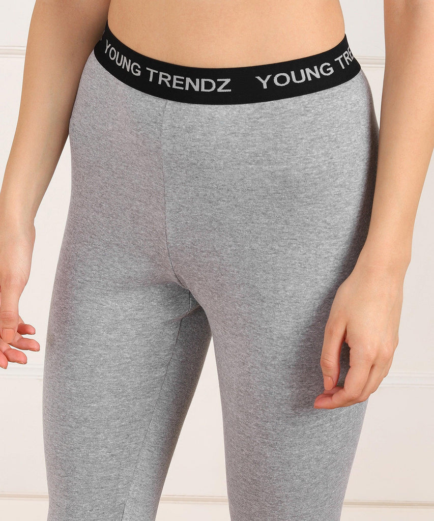 Womens Sports Tights (Grey) - Young Trendz