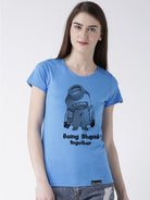 Minions Printed Skyblue Color Couple Tshirts - Young Trendz