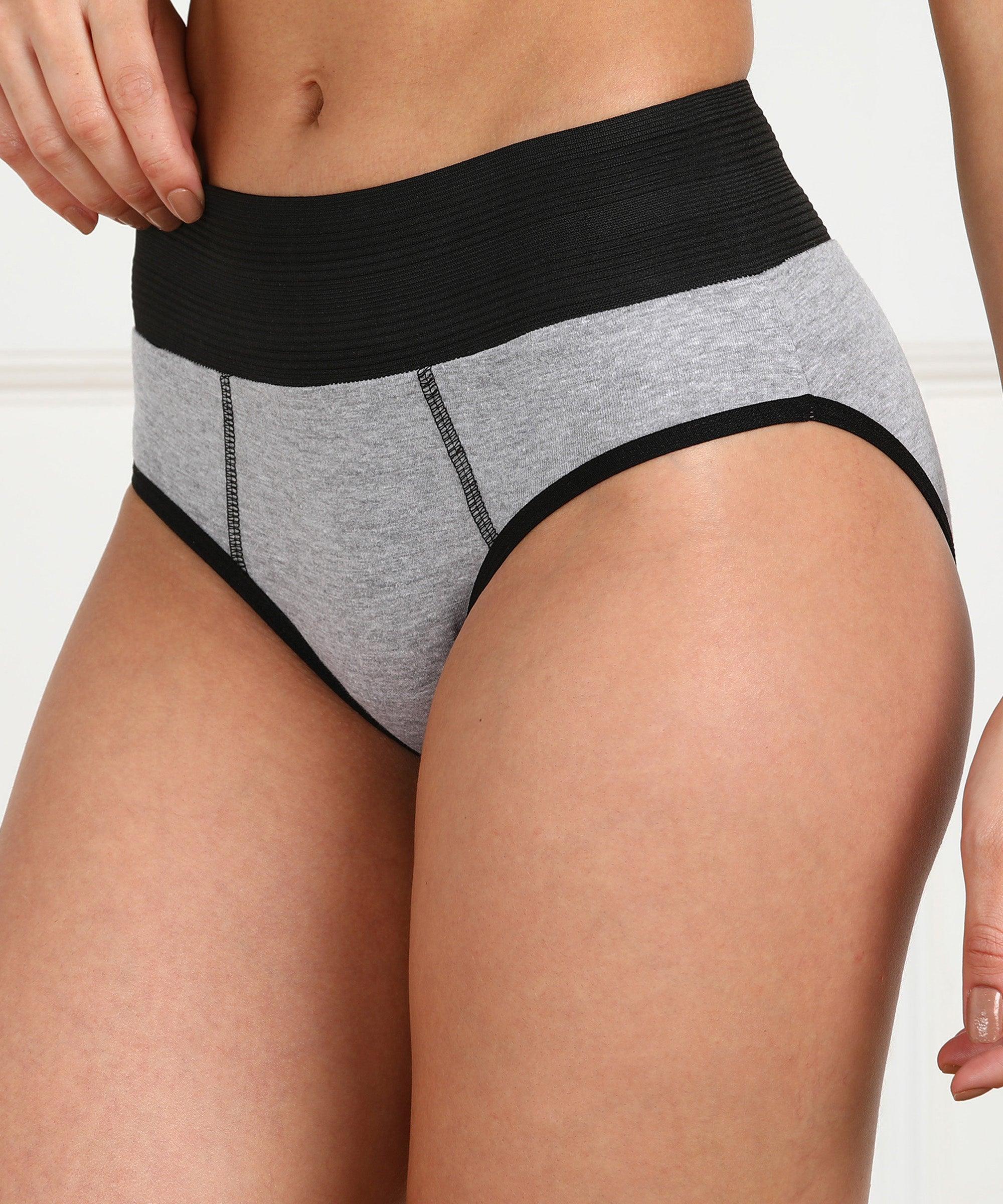 Young Trendz Women High Waist Hipster Grey Panty - Organic Cotton - Young Trendz