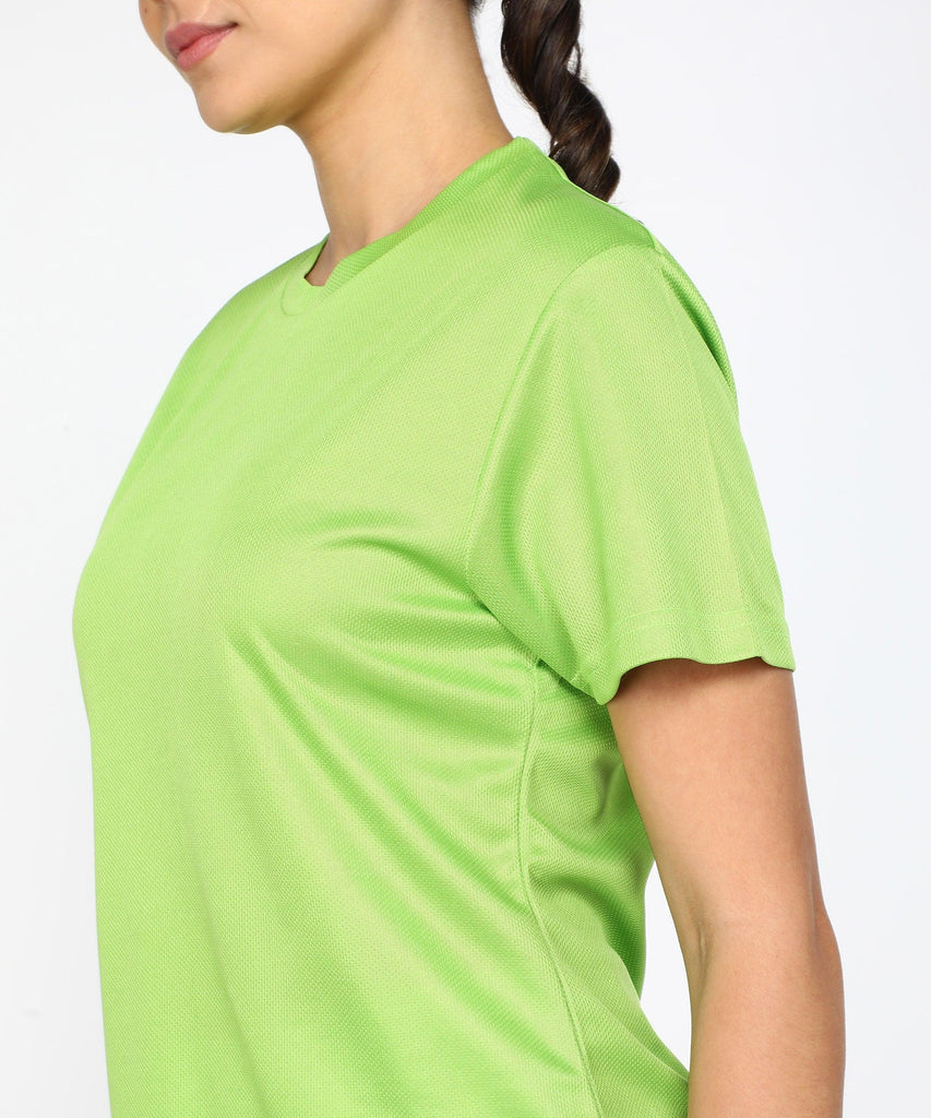 Womens Dry-Fit Sports T.shirt (Green) - Young Trendz