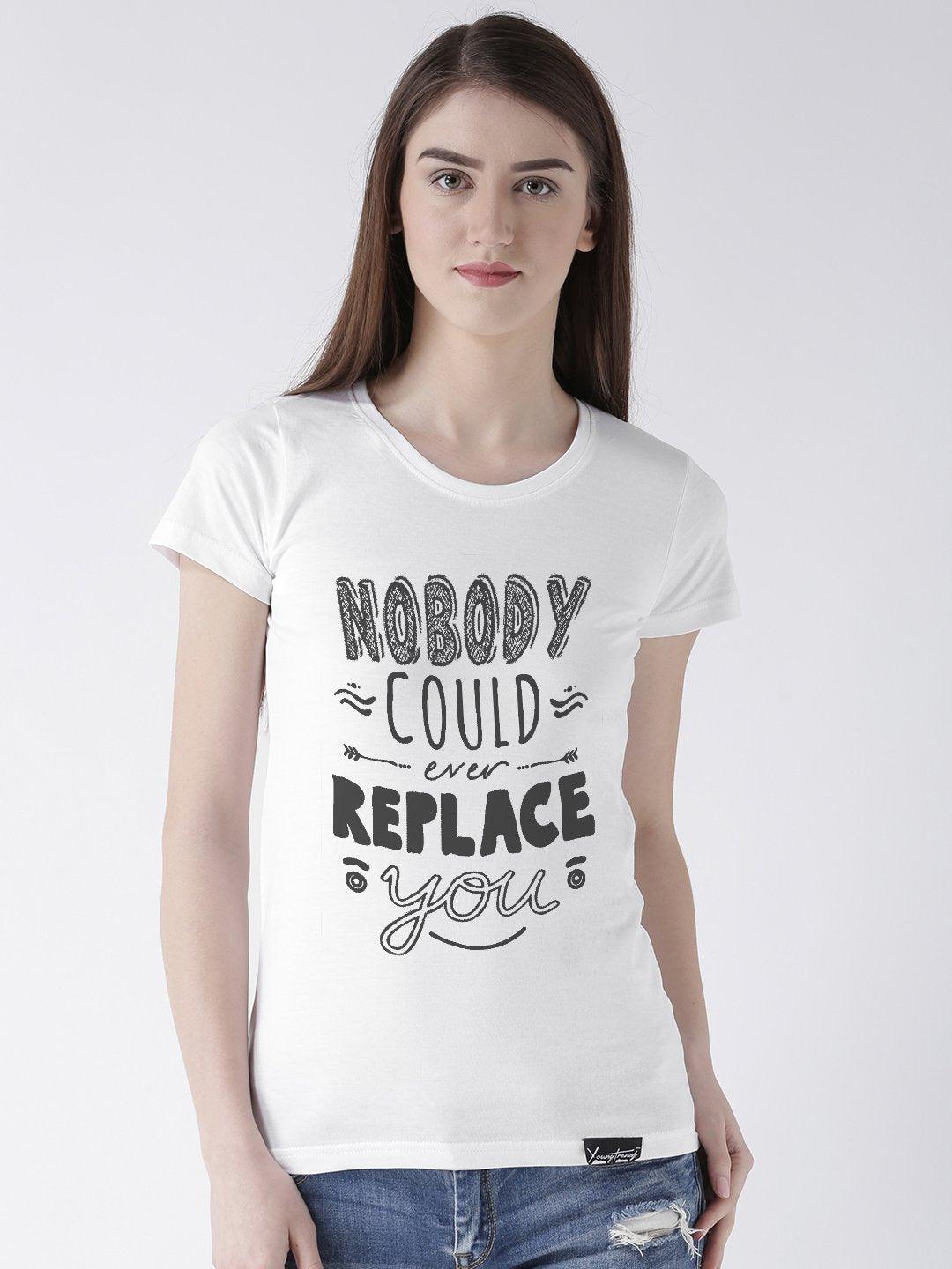 Nobody Printed White Color Couple Tshirts - Young Trendz