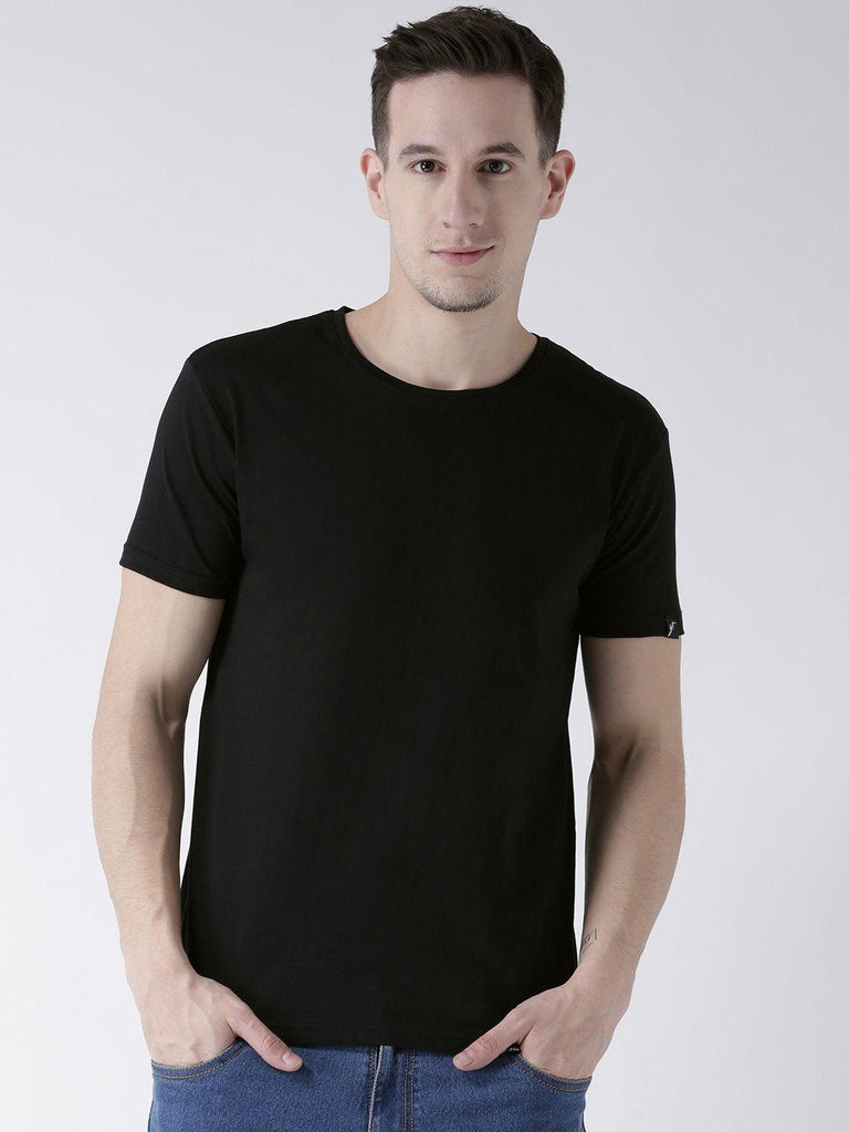 Black Color Plain Couple Tshirts - Young Trendz