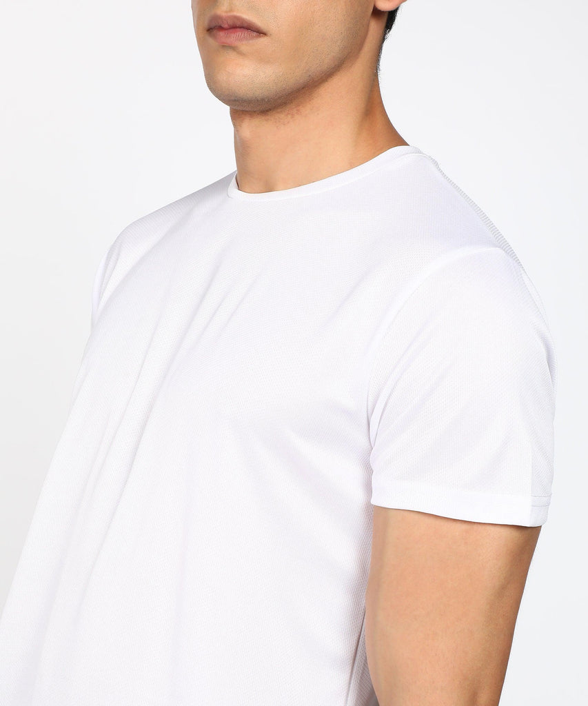 Mens Dry-Fit Sports T.shirt (White) - Young Trendz