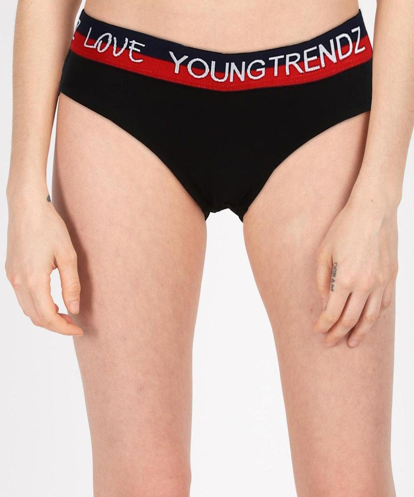 Girls Multicolours Hipster Black colour Panty - Young Trendz
