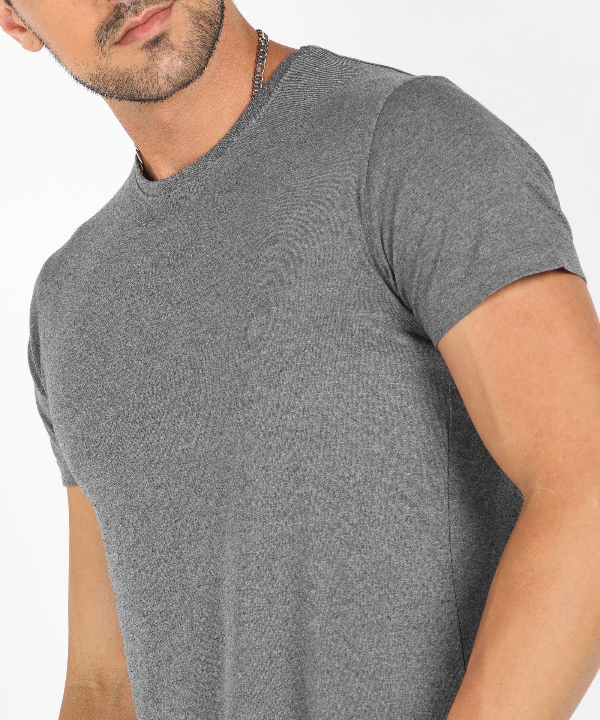 Young Trendz Men Halfsleeve Solid Tshirt (Andra Melange) - Young Trendz