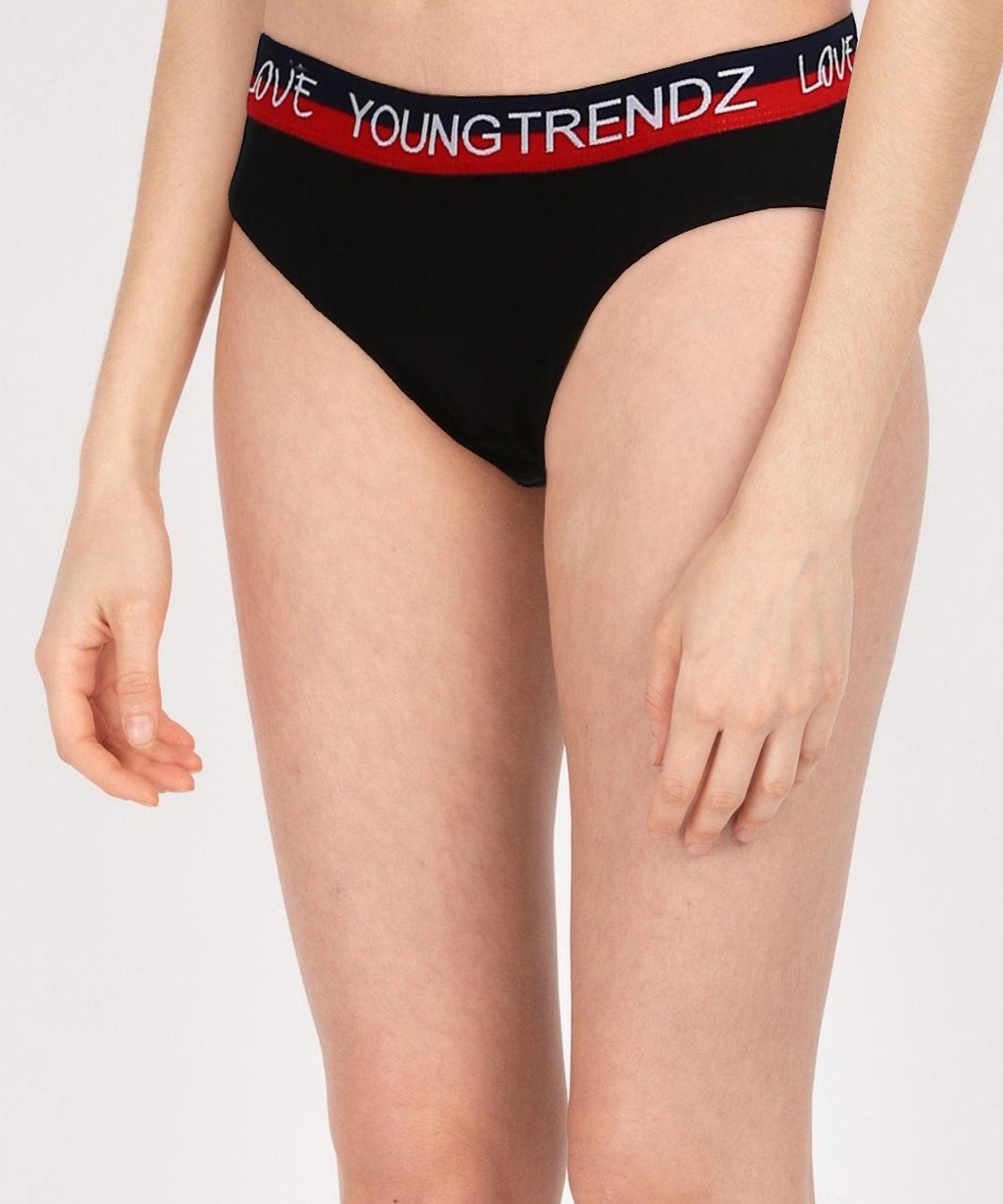 Girls Multicolours Hipster Black colour Panty - Young Trendz