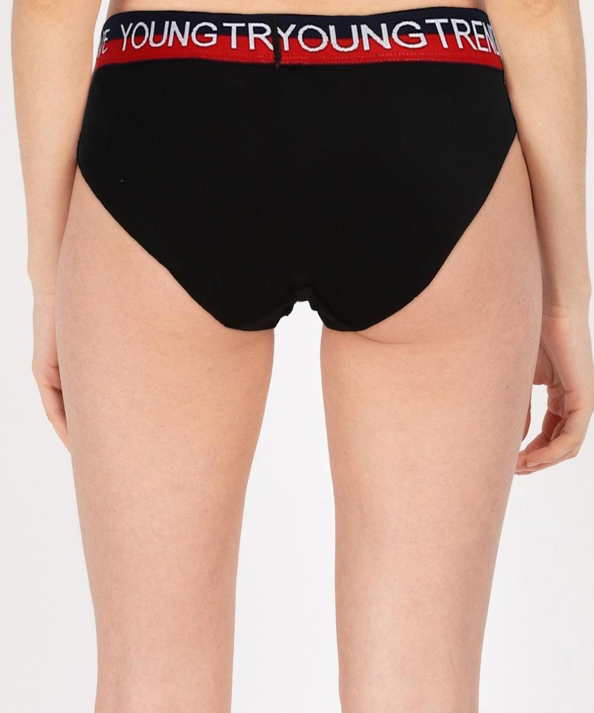 Girls Multicolours Hipster Black colour Panty - Young Trendz