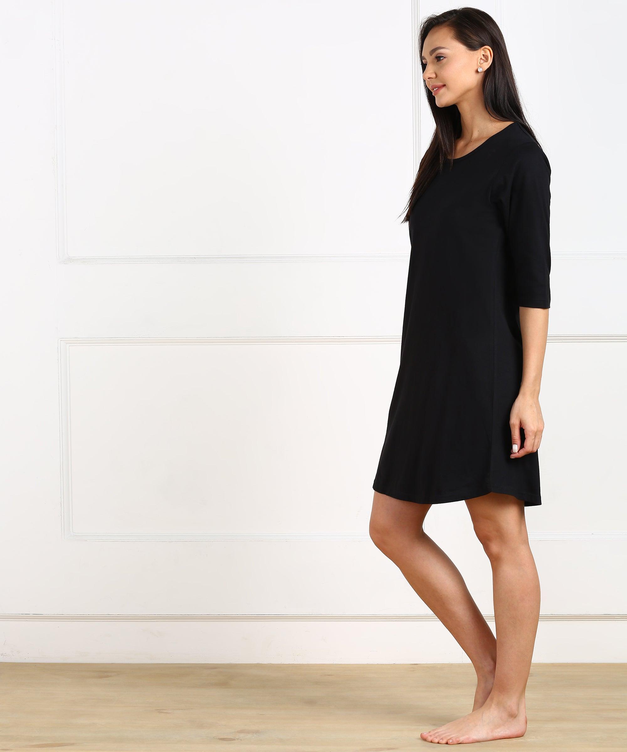 Womens Plain Full sleeve Night Dress - Young Trendz