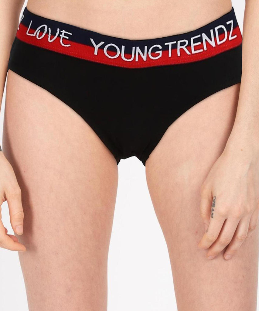 Girls Multicolours Hipster Black colour Panty - Young Trendz