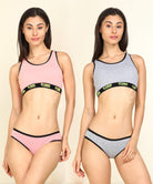 Womens Pink Trendz Sports Bar Bikini Combo lingerie Set - Young Trendz