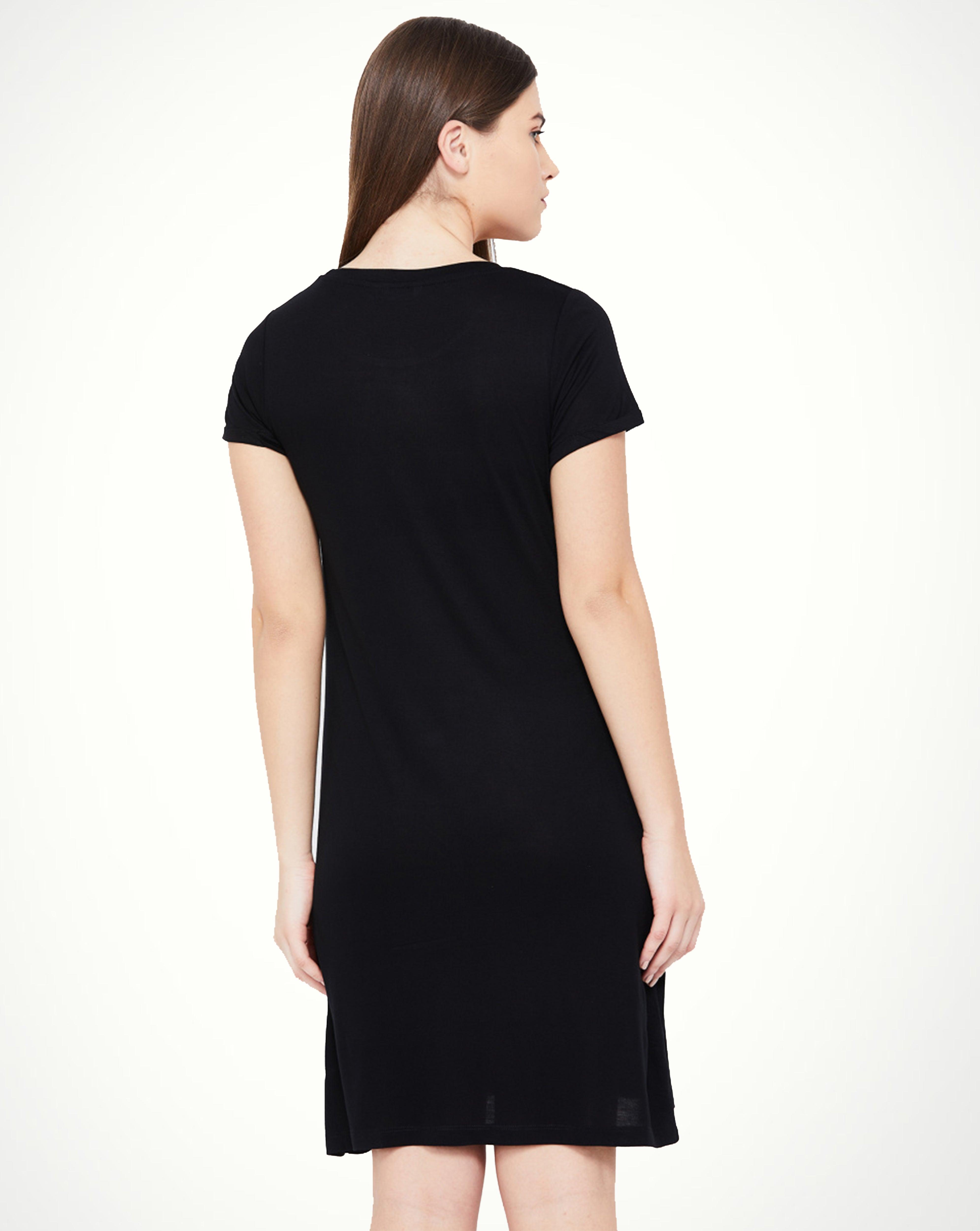 Womens Printed Half sleeve Night Dress - Young Trendz