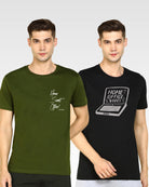 Mens Printed Combo TShirt - 2pcs Pack - Young Trendz