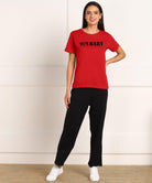 Women Printed T-shirt & Pyjama Set Pure Soft Cotton - Young Trendz