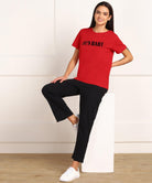 Women Printed T-shirt & Pyjama Set Pure Soft Cotton - Young Trendz