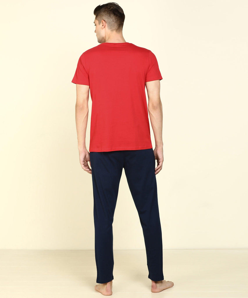 Mens Multicolours Combo T.Shirt& Pyjama Set - Young Trendz
