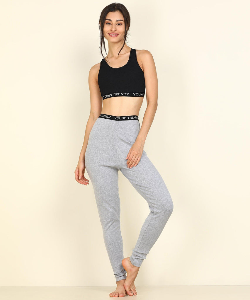 Young Trendz Womens Active Co-Ord Set (Black_Grey) - Young Trendz