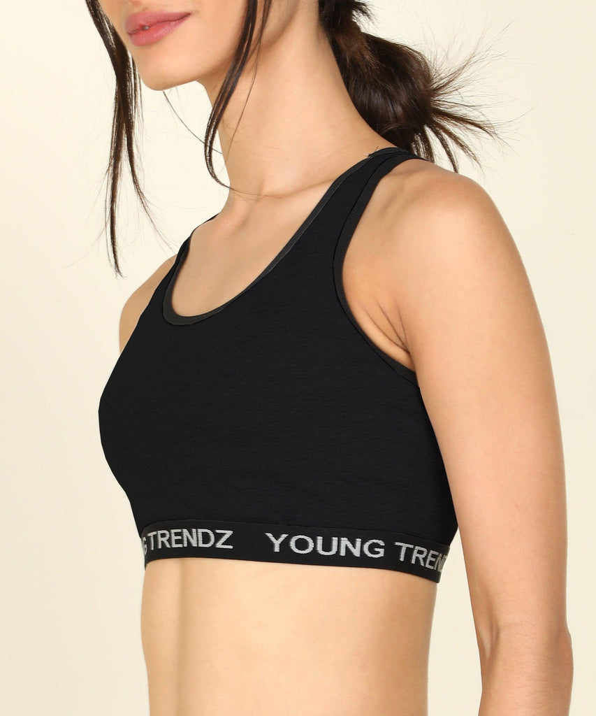 Young Trendz Womens Active Co-Ord Set (Black_Grey) - Young Trendz