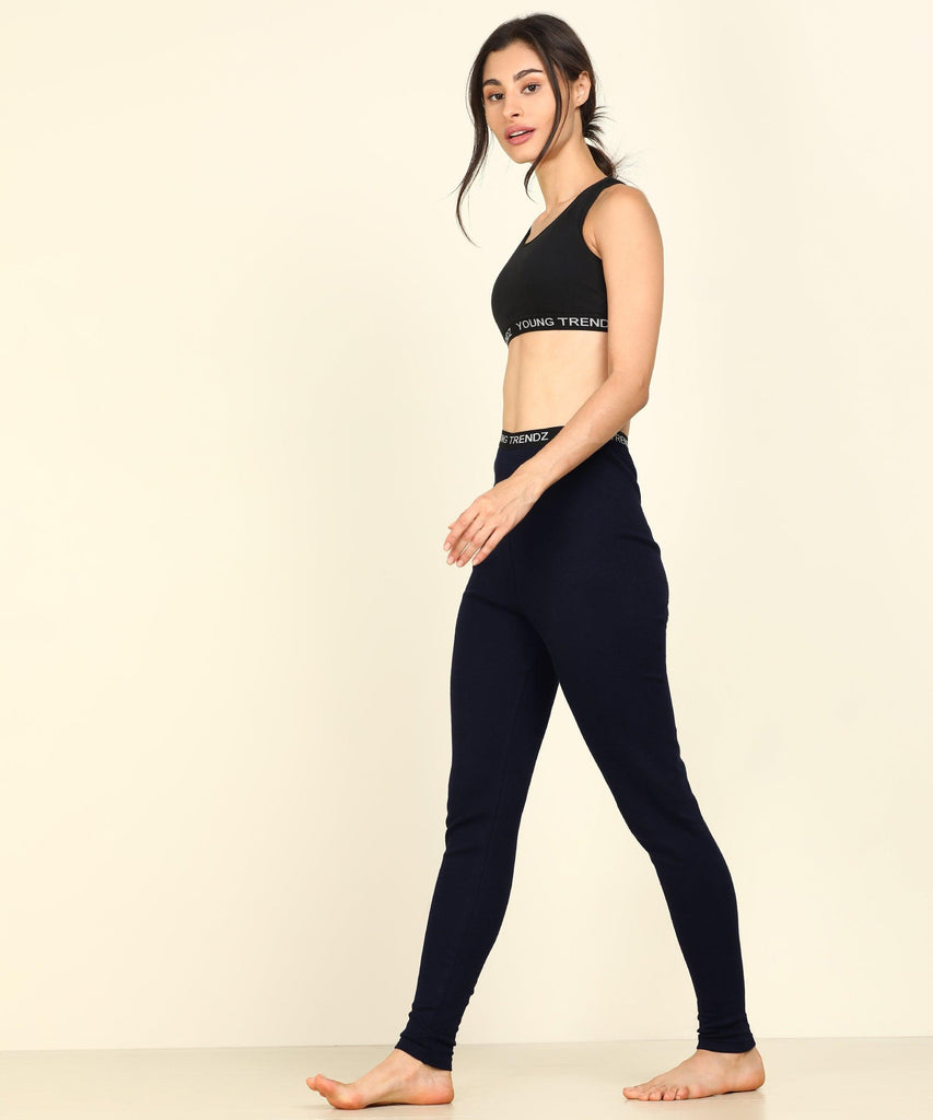 Young Trendz Womens Active Co-Ord Set (Black_Navy) - Young Trendz