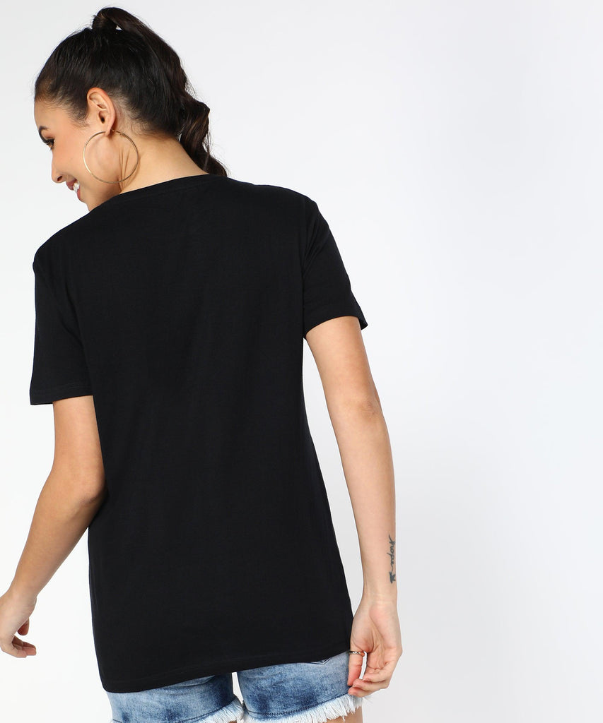 Solid Womens Oversize Tshirt Solid Men Round Neck Black T-Shirt - Young Trendz
