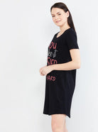 Womens Printed Half sleeve Night Dress - Young Trendz