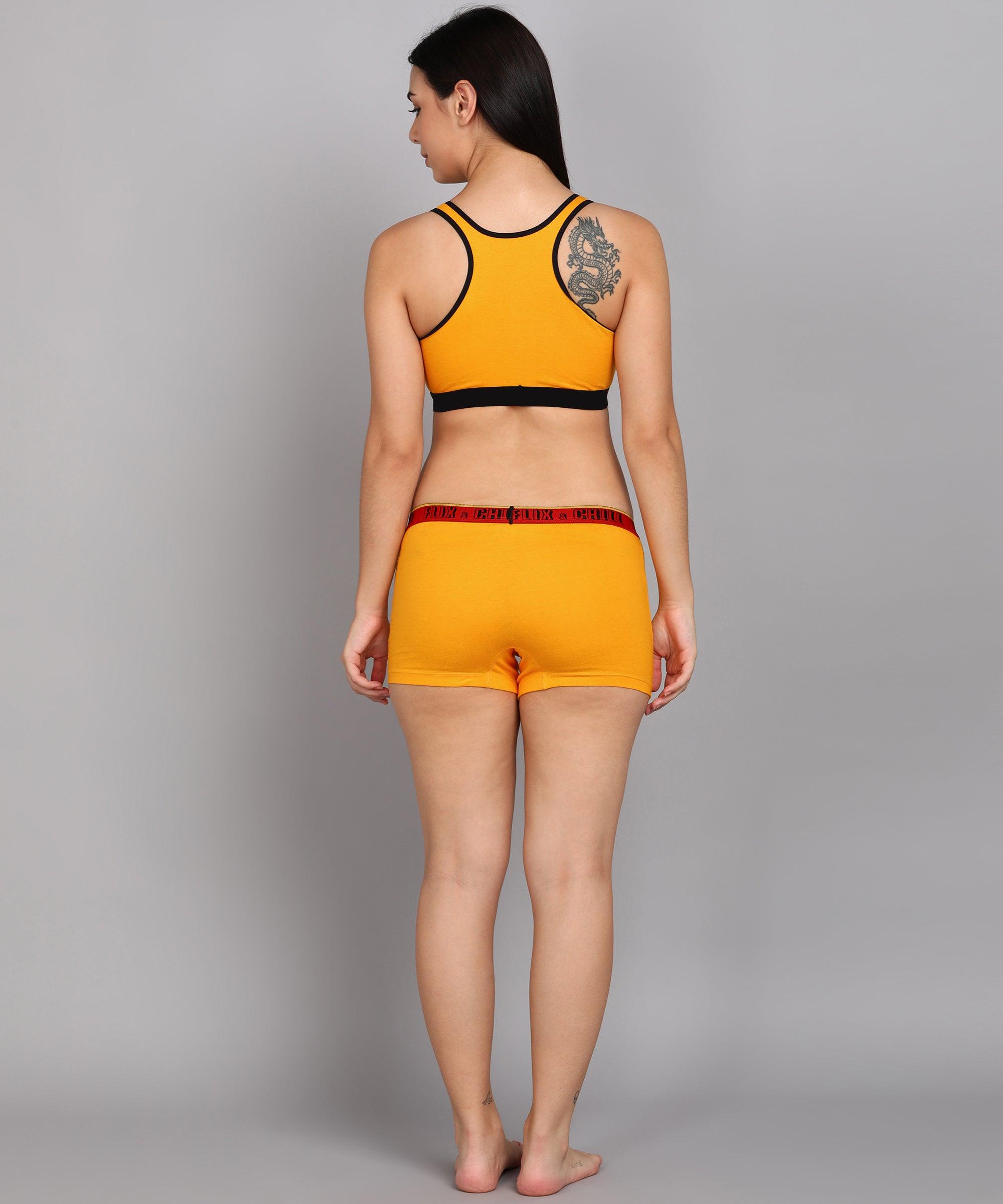 Womens FLIXCHILL Boys Shorts 2Combo (Golden Yellow) - Young Trendz