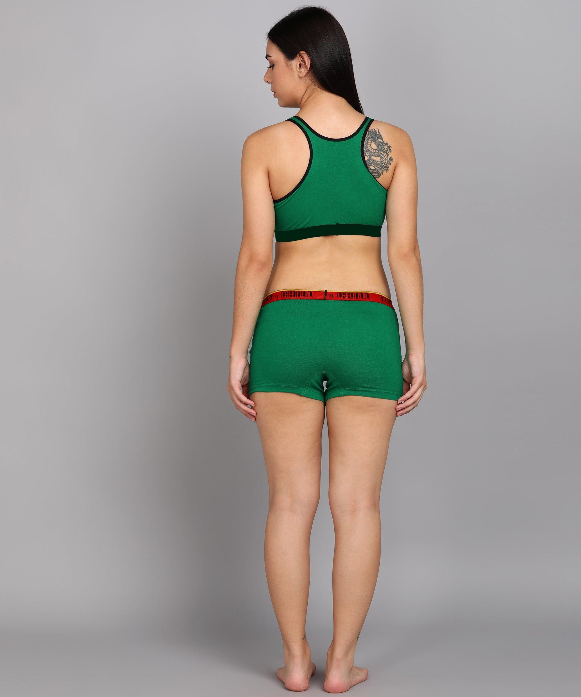 Women FLIXCHILL Boys Shorts Drak Green - Young Trendz
