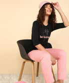 Women Printed 3-4U T.Shirt & Pyjama Co-Ord Set - Young Trendz