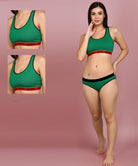 Women Flixchil Inner Sports Bra 2Combo Drak Green - Young Trendz