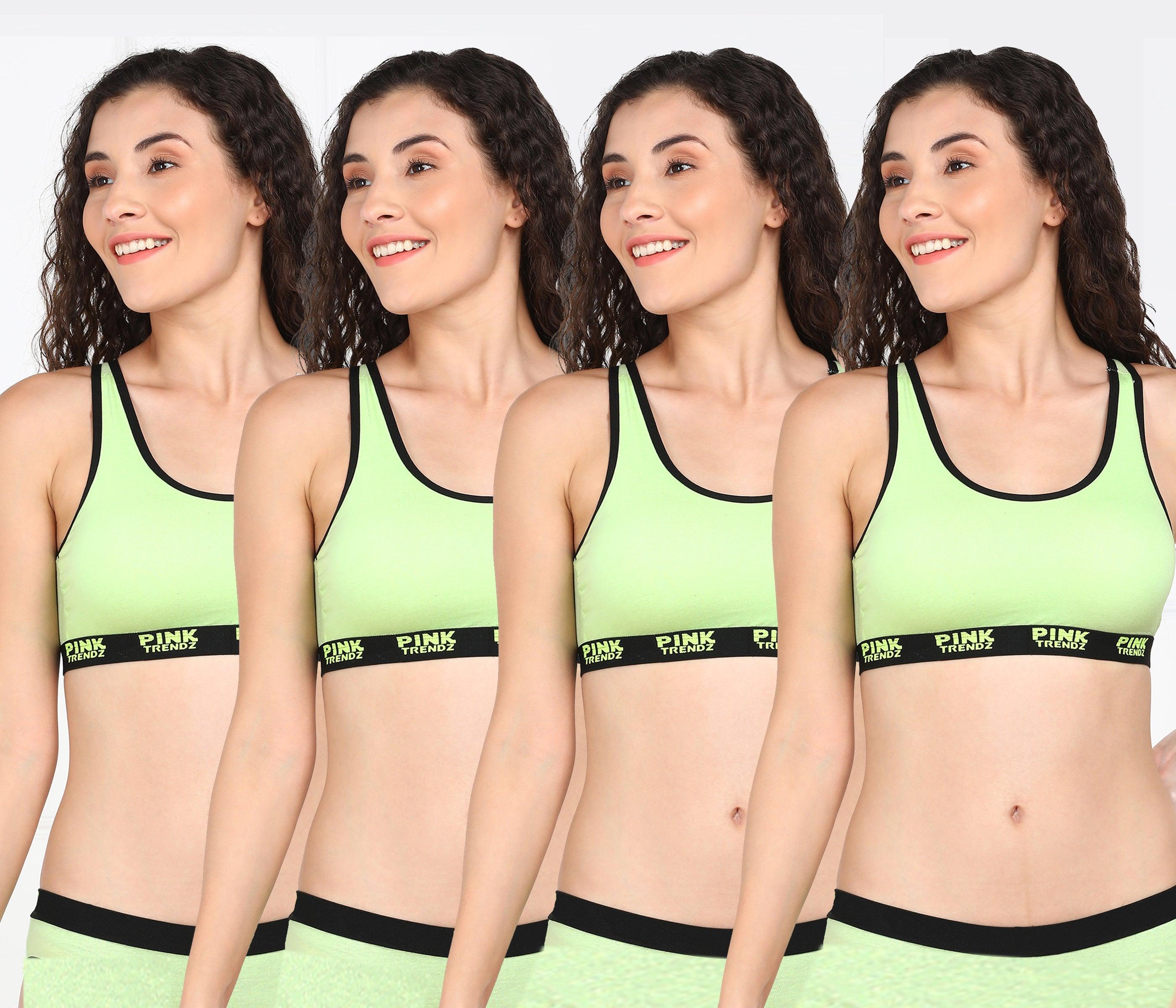 Womens Non Padded PinkTrendz Combo Sports Bra - Young Trendz