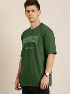 Mens Unisex Over Size Printed Olive Color Tshirts - Young Trendz