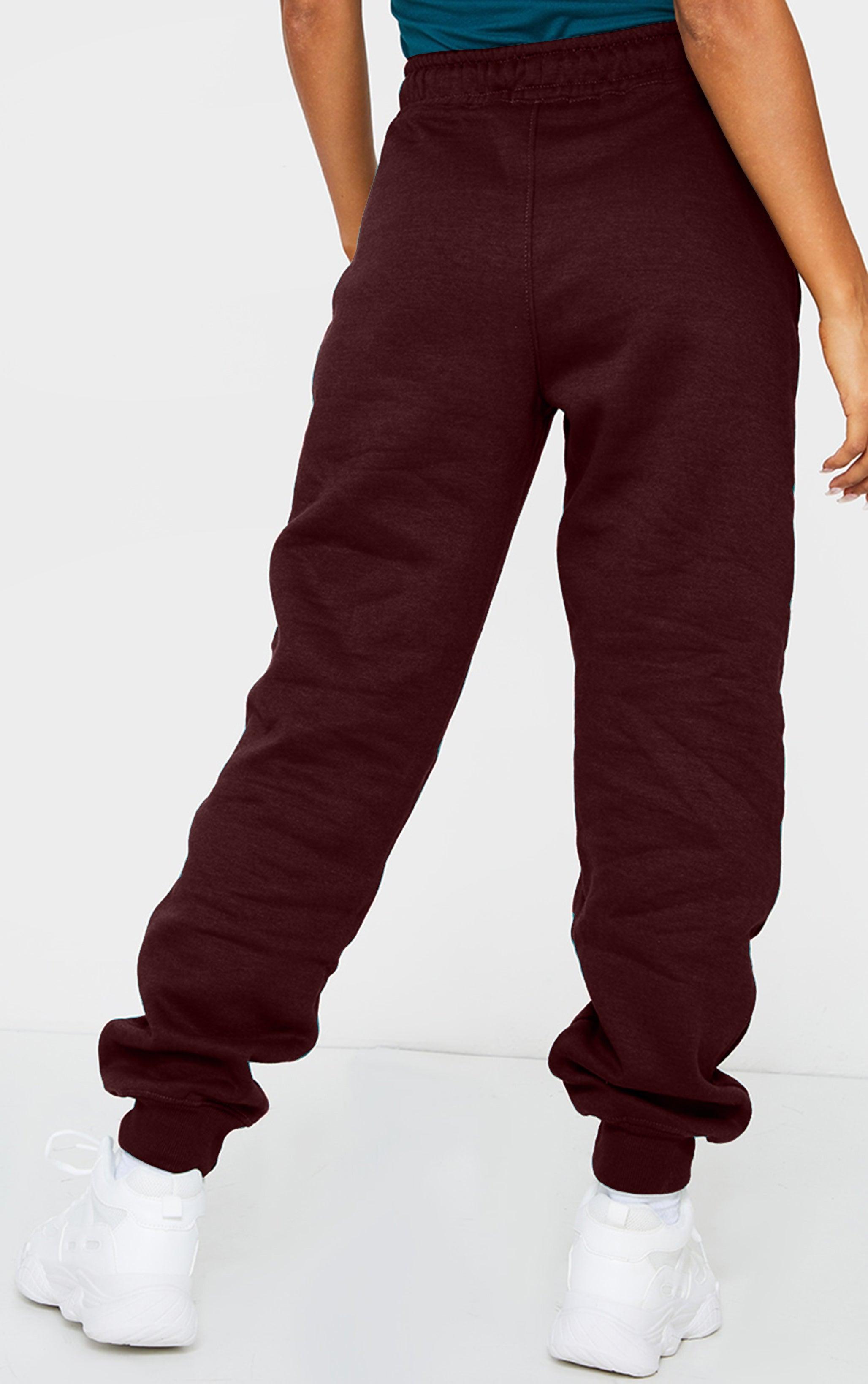 Women's Pocket Jogger Sweatpants (Wine) - Young Trendz