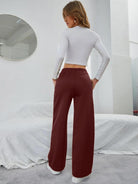 Womens Solid Loose Track Pants (brown) - Young Trendz