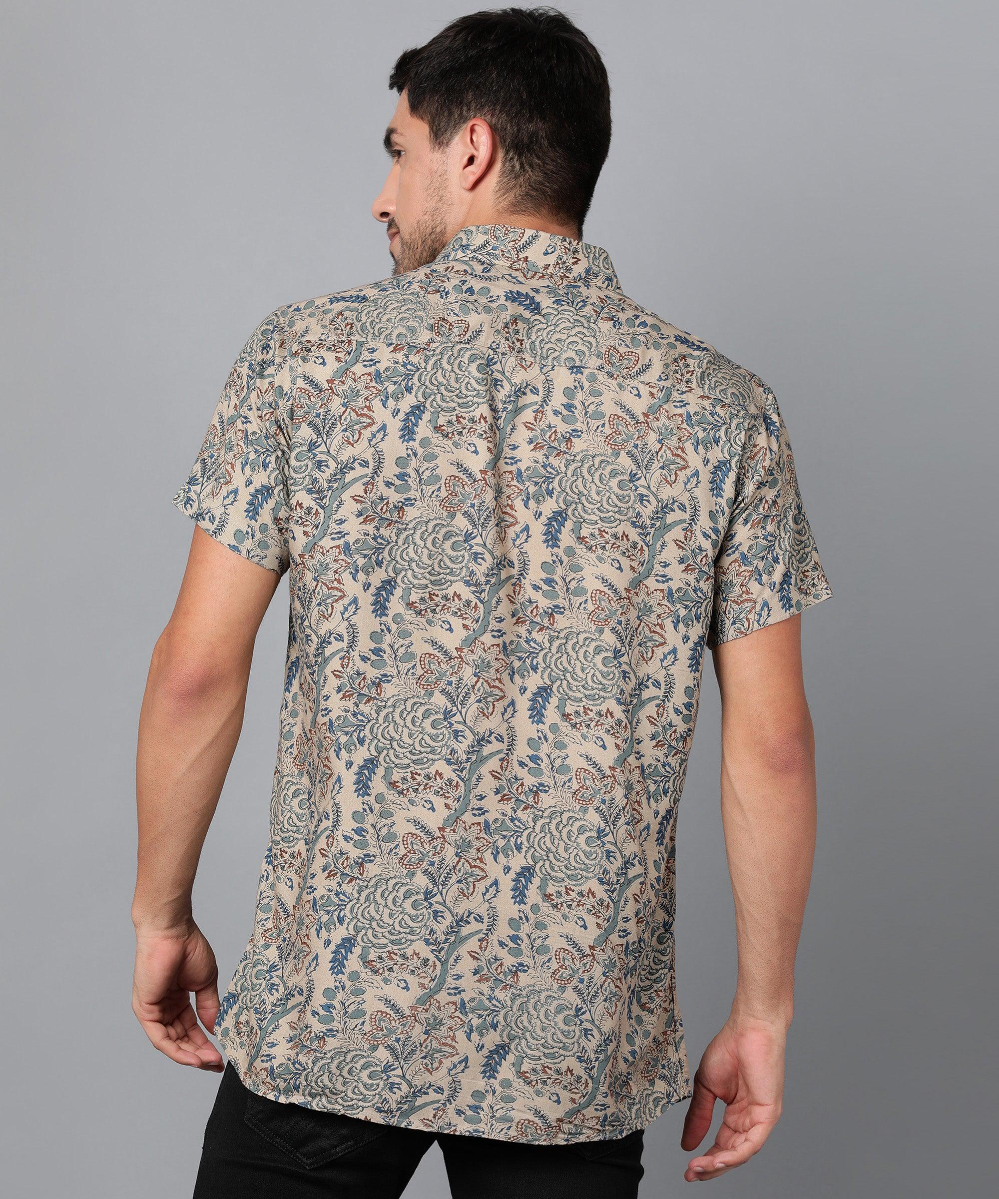 Mens Half Sleeve Casual Printed Shirt - Young Trendz