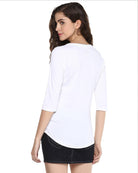 Womens 34U Complicated Printed White Color Tshirts - Young Trendz