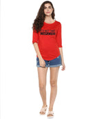 Womens 34U Complicated Printed Red Color Tshirts - Young Trendz